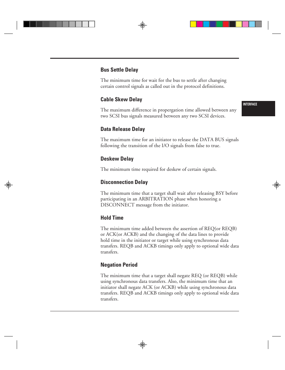 Bus settle delay, Cable skew delay, Data release delay | Deskew delay, Disconnection delay, Hold time, Negation period, Bus settle delay -13 cable skew delay -13 | FUJITSU C150-E049-02EN User Manual | Page 46 / 236