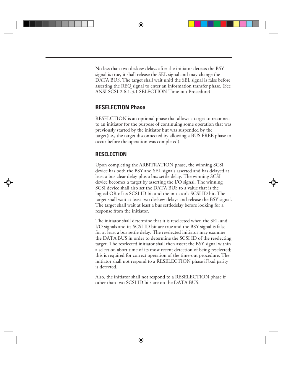 Reselection phase, Reselection, Reselection phase -18 | Reselection -18 | FUJITSU C150-E049-02EN User Manual | Page 51 / 236