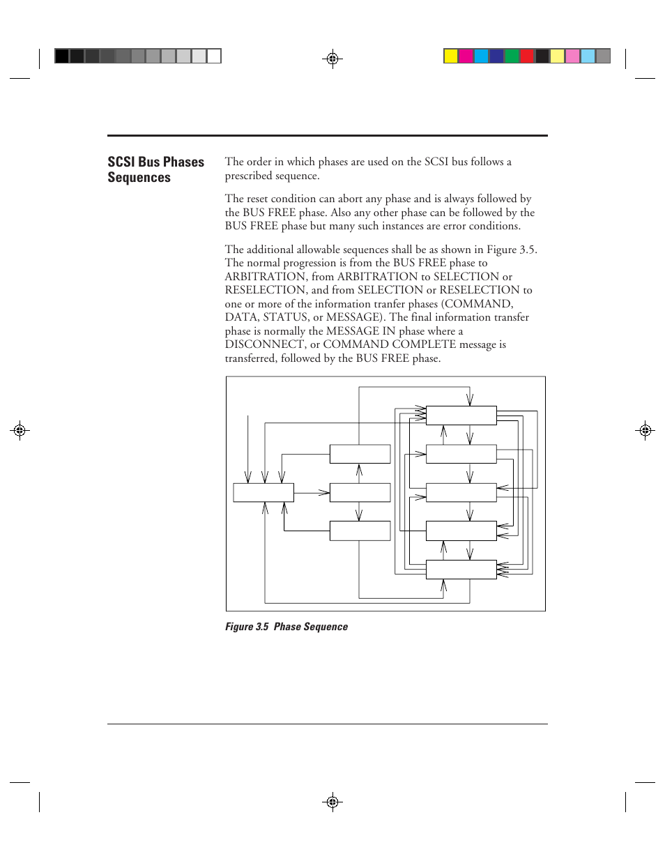 Scsi bus phases sequences, Scsi bus phases sequences -26, 5 phase sequence -26 | FUJITSU C150-E049-02EN User Manual | Page 59 / 236