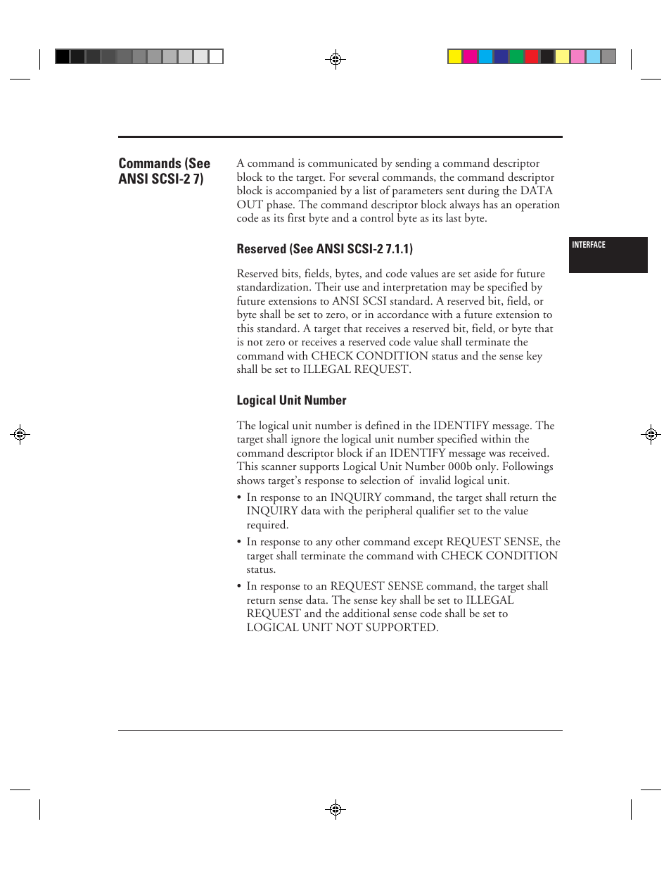Commands (see ansi scsi-2 7), Commands (see ansi scsi-2 7) -27 | FUJITSU C150-E049-02EN User Manual | Page 60 / 236