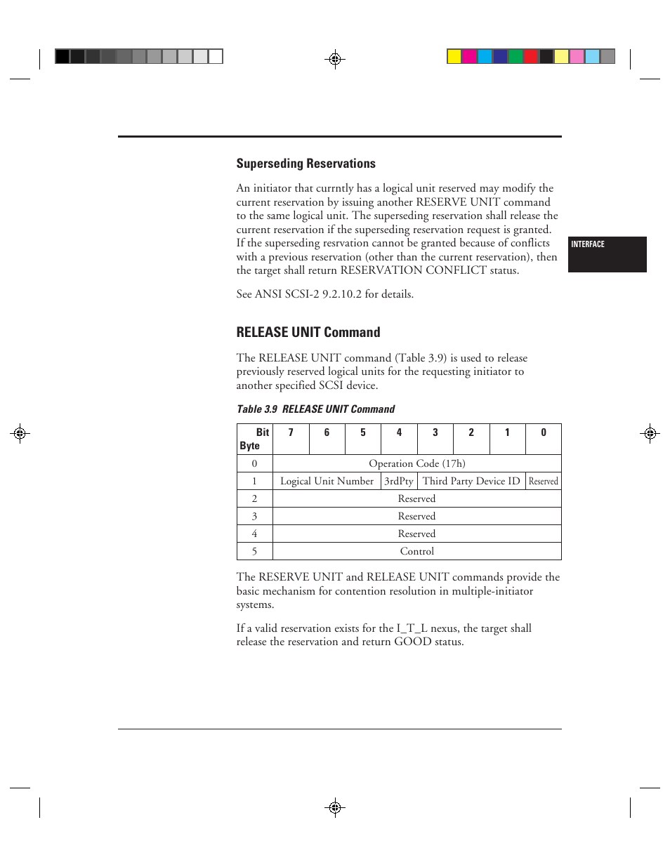 Superseding reservations, Release unit command, Superseding reservations -31 | Release unit command -31, 9 release unit command -31 | FUJITSU C150-E049-02EN User Manual | Page 64 / 236