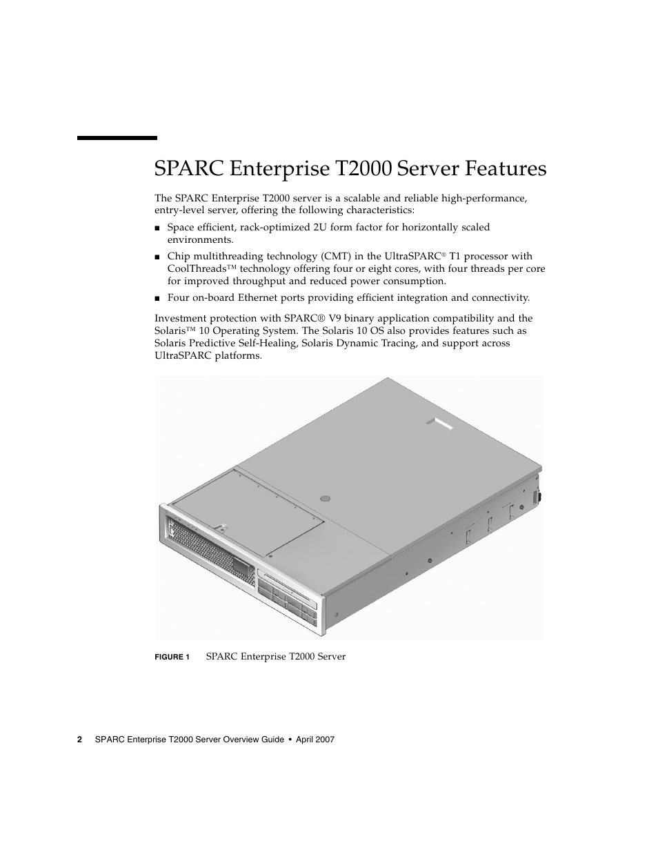 Sparc enterprise t2000 server features | FUJITSU T2000 User Manual | Page 18 / 30