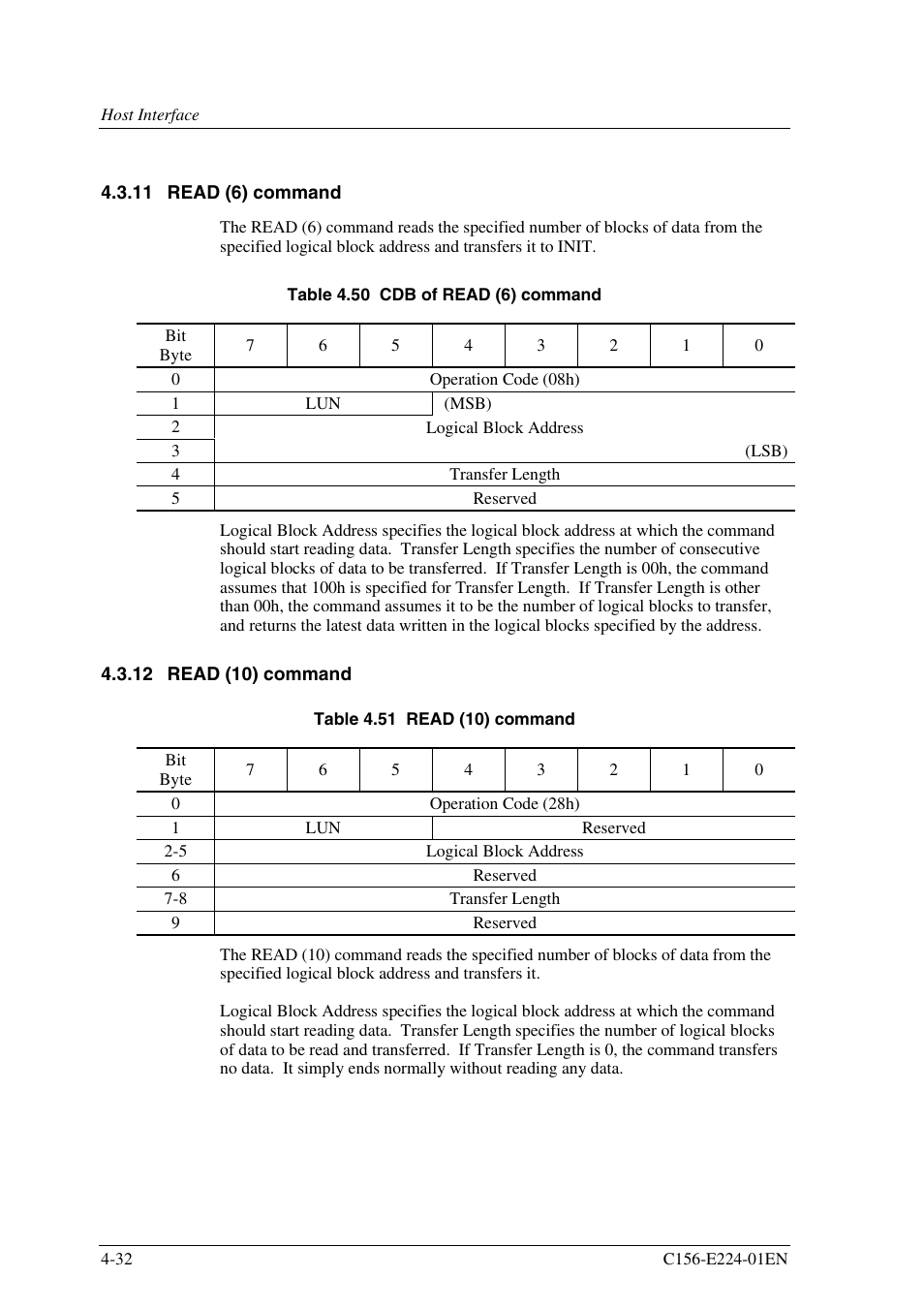 11 read (6) command, 12 read (10) command | FUJITSU MCJ3230SS User Manual | Page 106 / 161