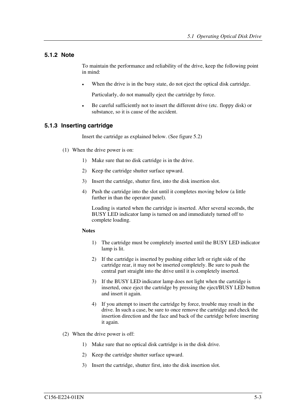 2 note, 3 inserting cartridge | FUJITSU MCJ3230SS User Manual | Page 131 / 161