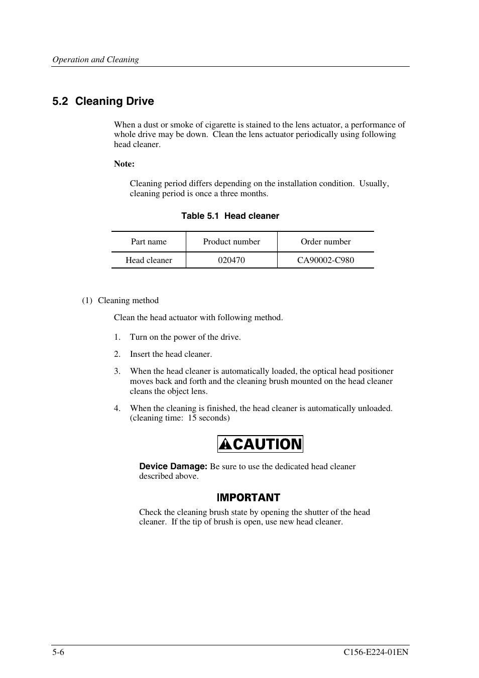 2 cleaning drive | FUJITSU MCJ3230SS User Manual | Page 134 / 161