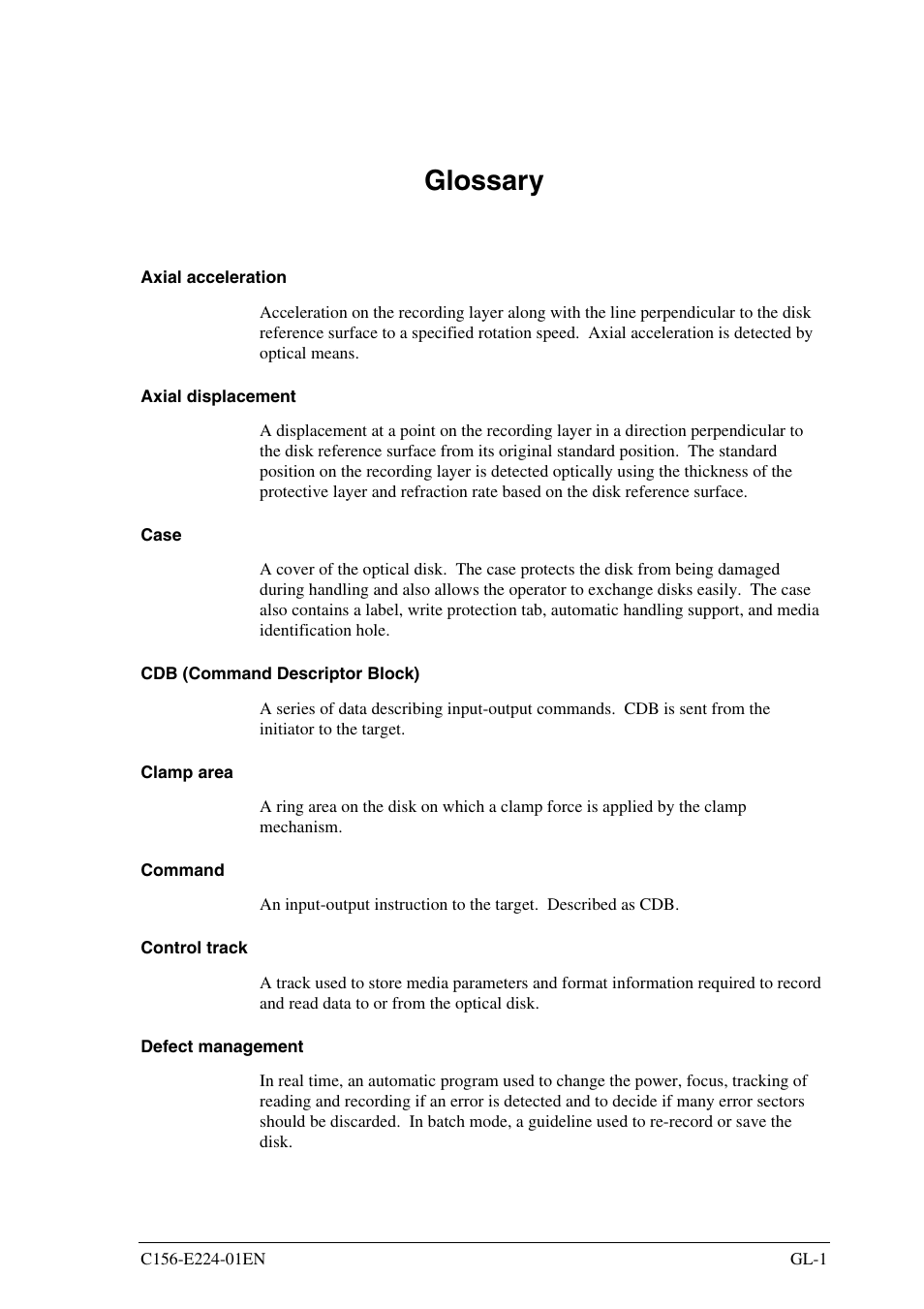 Glossary | FUJITSU MCJ3230SS User Manual | Page 147 / 161