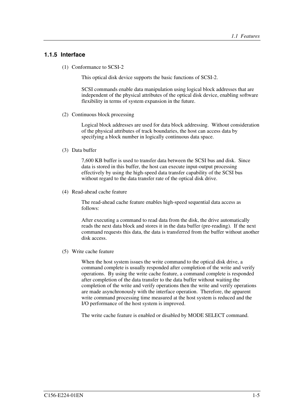 5 interface | FUJITSU MCJ3230SS User Manual | Page 27 / 161