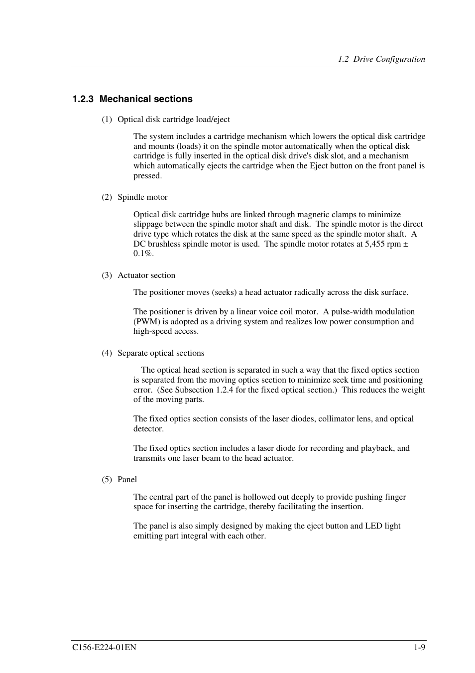 3 mechanical sections | FUJITSU MCJ3230SS User Manual | Page 31 / 161