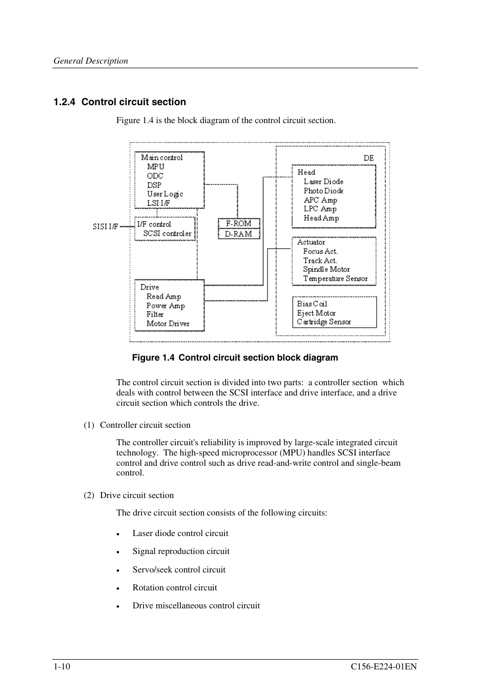 4 control circuit section | FUJITSU MCJ3230SS User Manual | Page 32 / 161