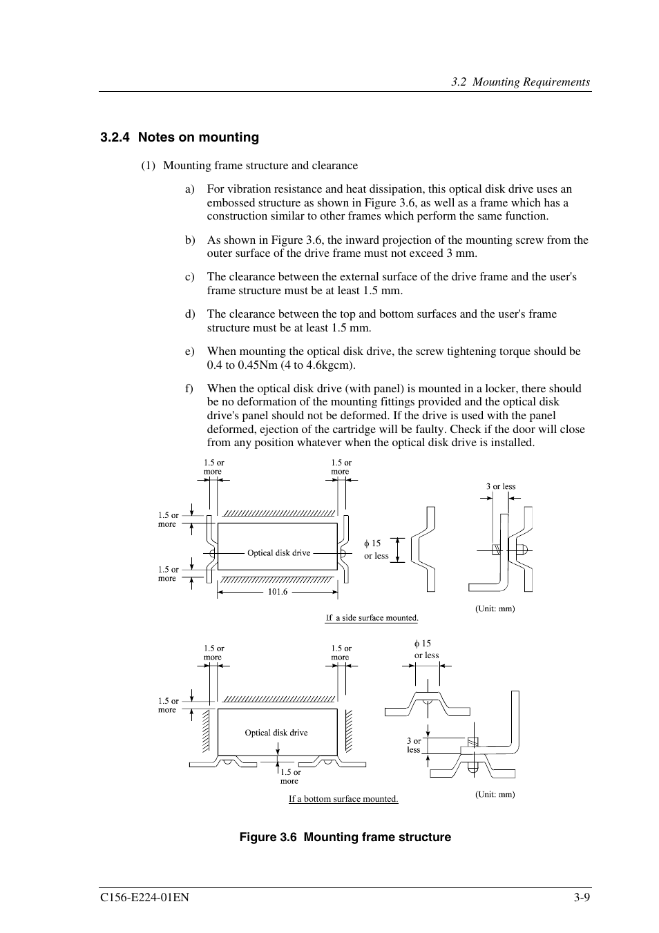 4 notes on mounting | FUJITSU MCJ3230SS User Manual | Page 55 / 161