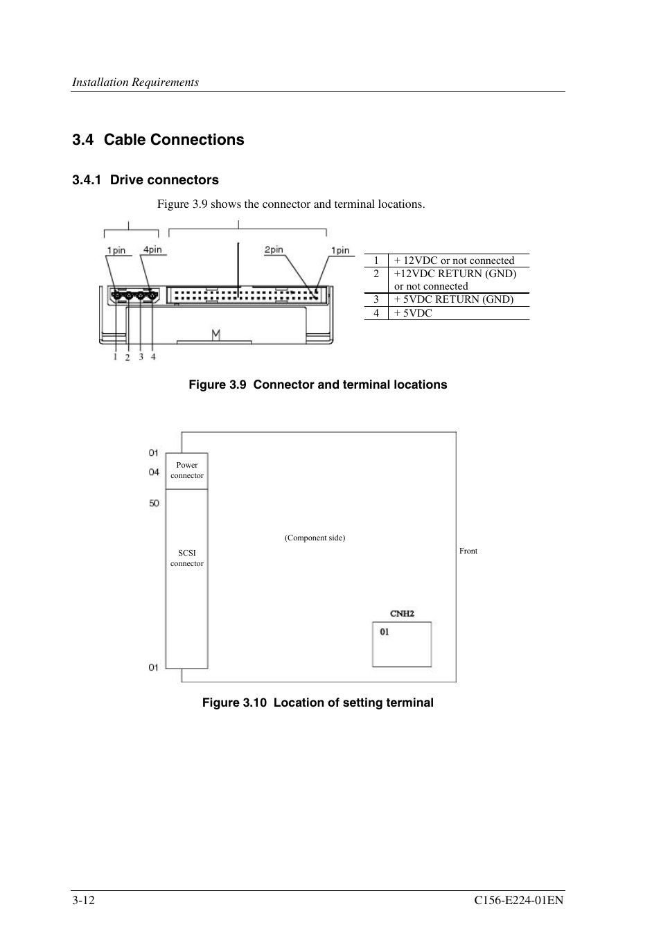 4 cable connections, 1 drive connectors | FUJITSU MCJ3230SS User Manual | Page 58 / 161