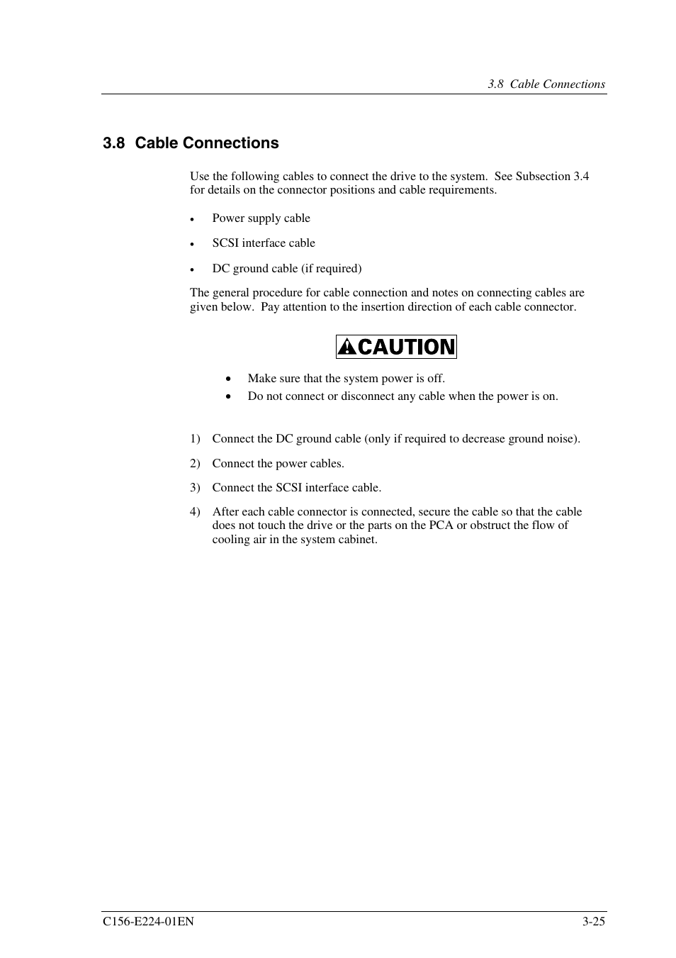 8 cable connections | FUJITSU MCJ3230SS User Manual | Page 71 / 161