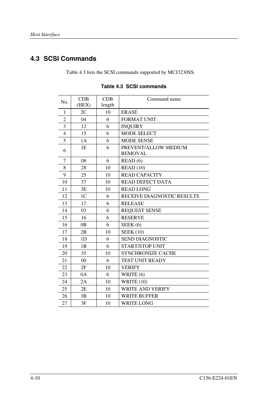 3 scsi commands | FUJITSU MCJ3230SS User Manual | Page 84 / 161