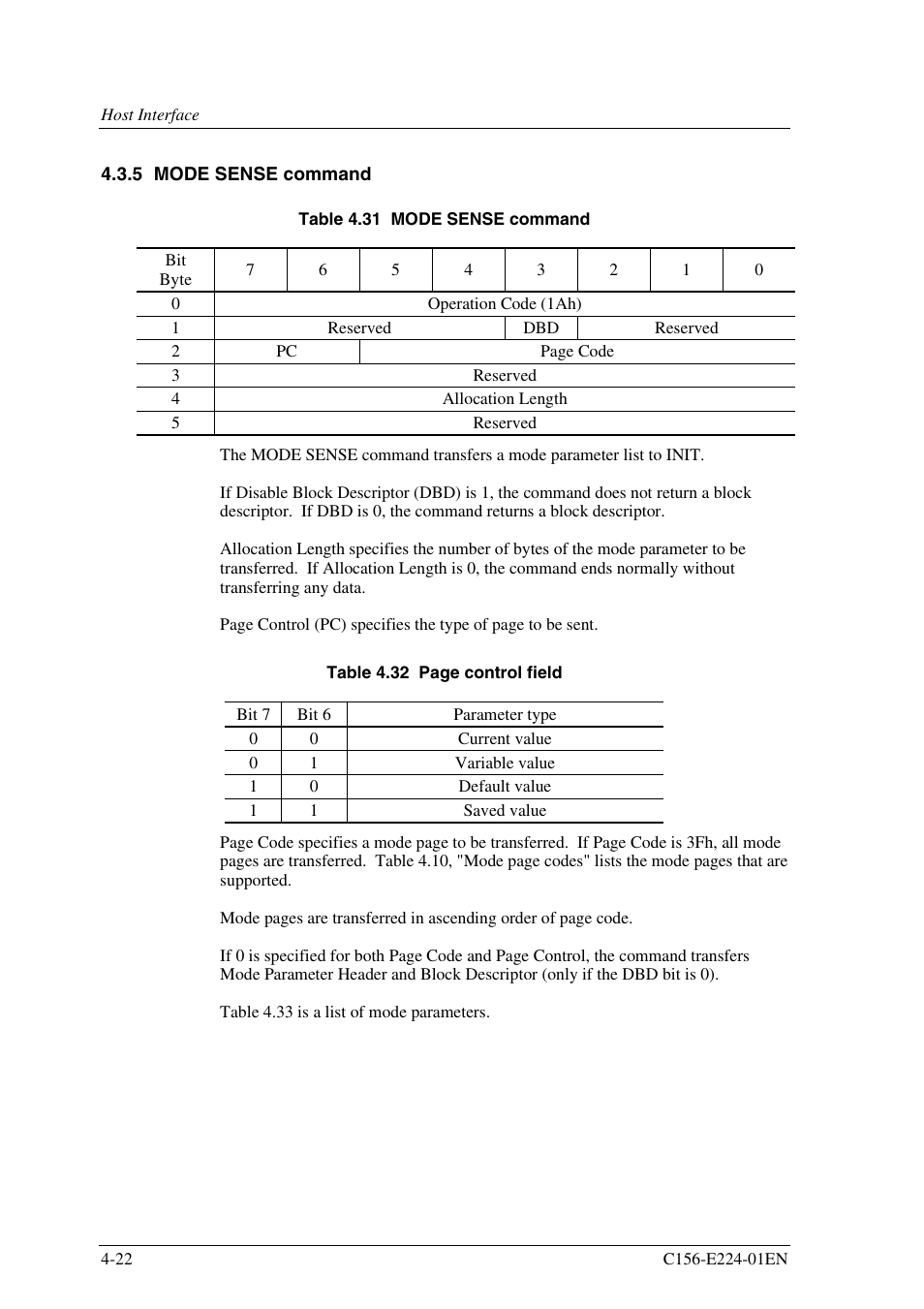 5 mode sense command | FUJITSU MCJ3230SS User Manual | Page 96 / 161