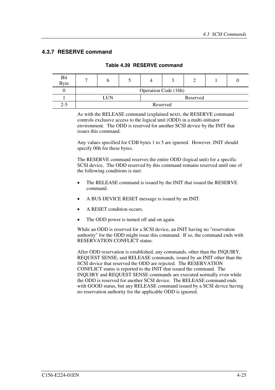7 reserve command | FUJITSU MCJ3230SS User Manual | Page 99 / 161