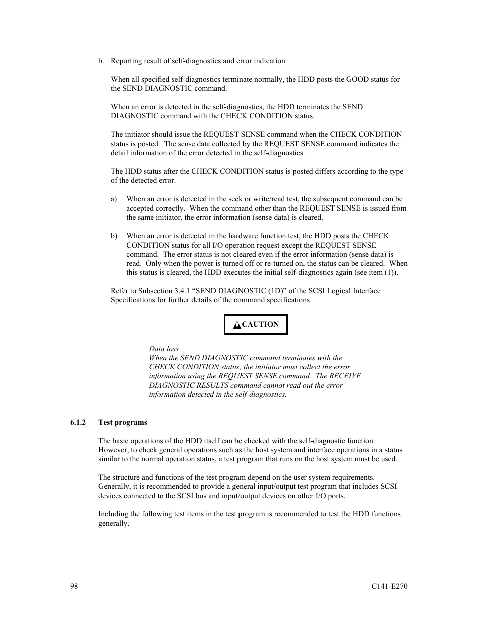 2 test programs | FUJITSU MBA3073NP User Manual | Page 102 / 138