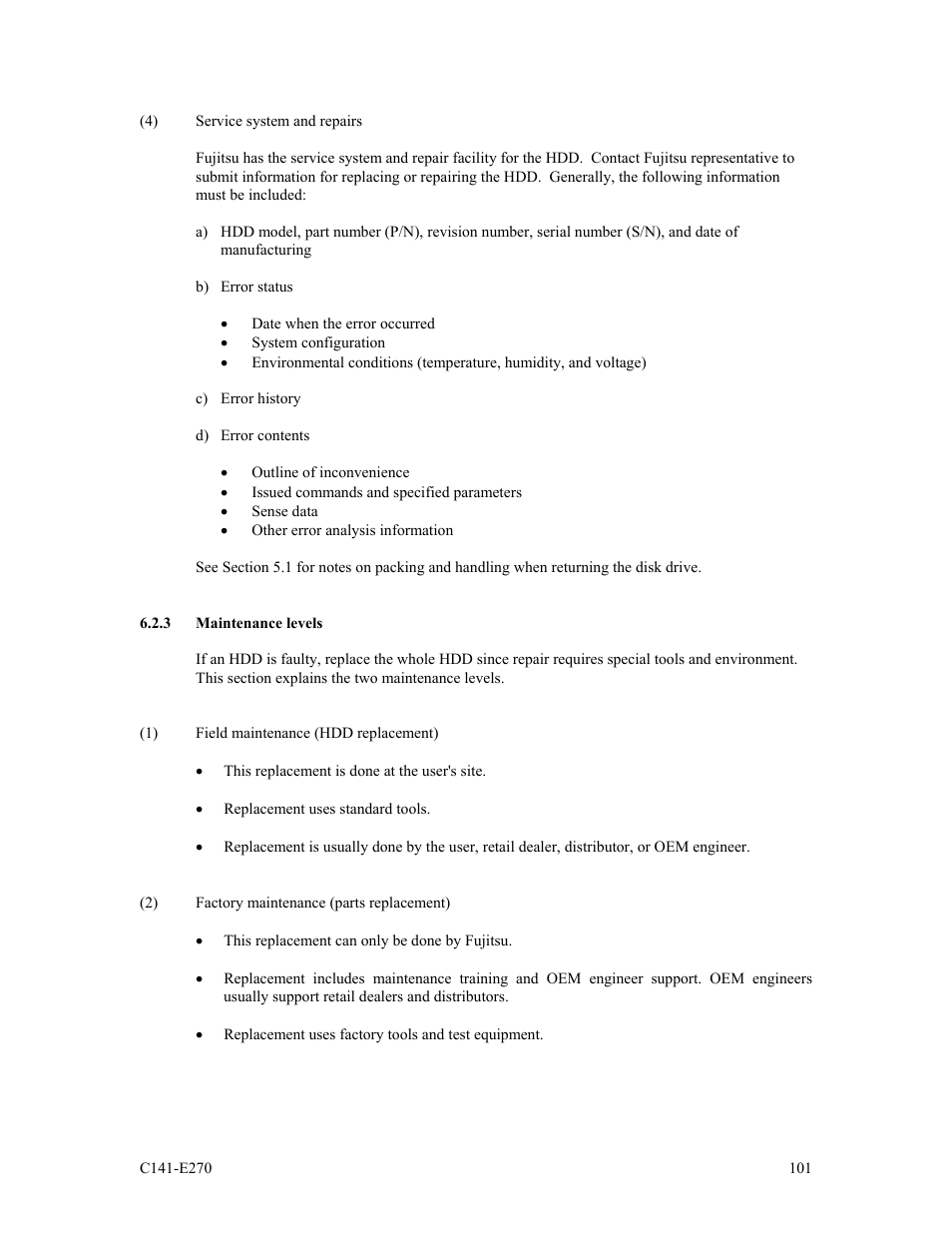 3 maintenance levels | FUJITSU MBA3073NP User Manual | Page 105 / 138