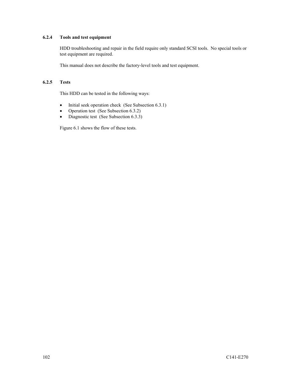 4 tools and test equipment, 5 tests | FUJITSU MBA3073NP User Manual | Page 106 / 138