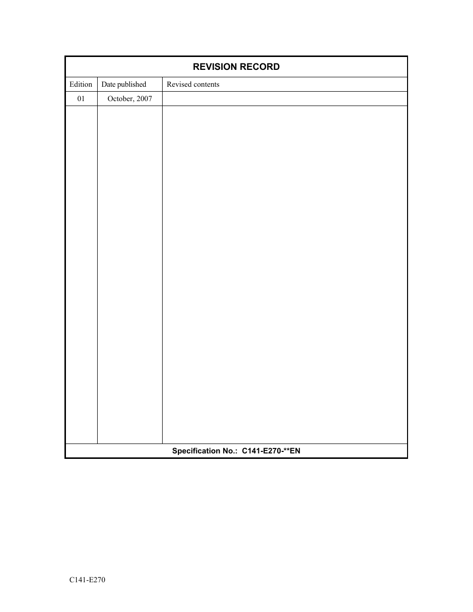 Revision record | FUJITSU MBA3073NP User Manual | Page 3 / 138