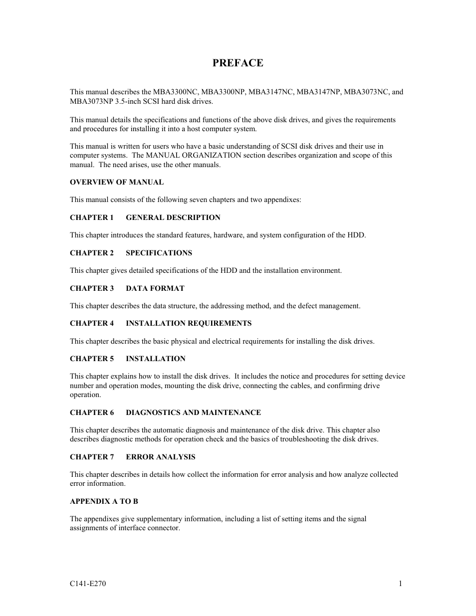 Preface | FUJITSU MBA3073NP User Manual | Page 5 / 138