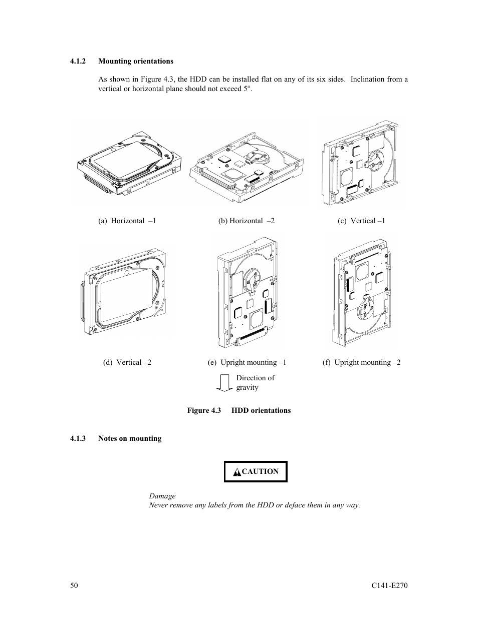 2 mounting orientations, 3 notes on mounting | FUJITSU MBA3073NP User Manual | Page 54 / 138