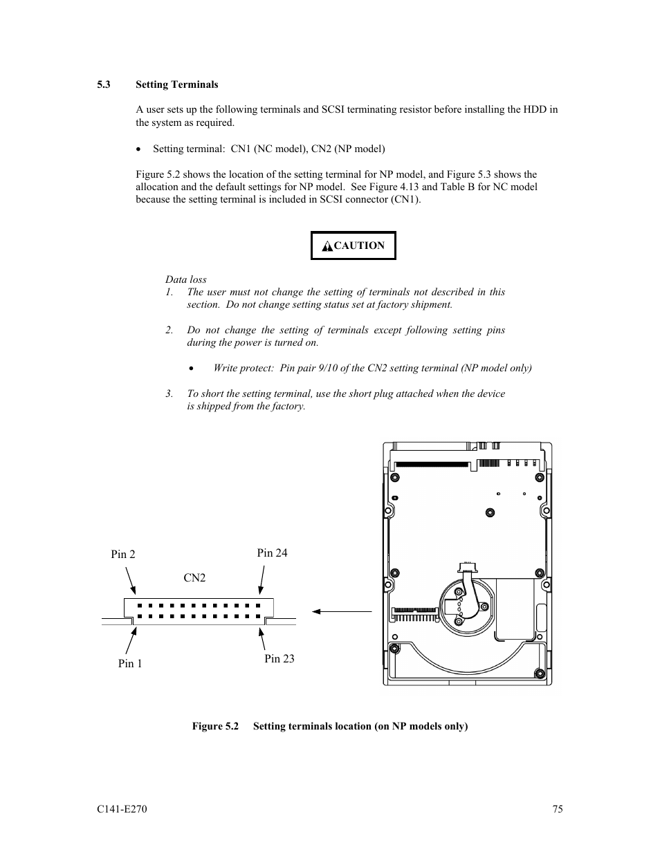 3 setting terminals | FUJITSU MBA3073NP User Manual | Page 79 / 138