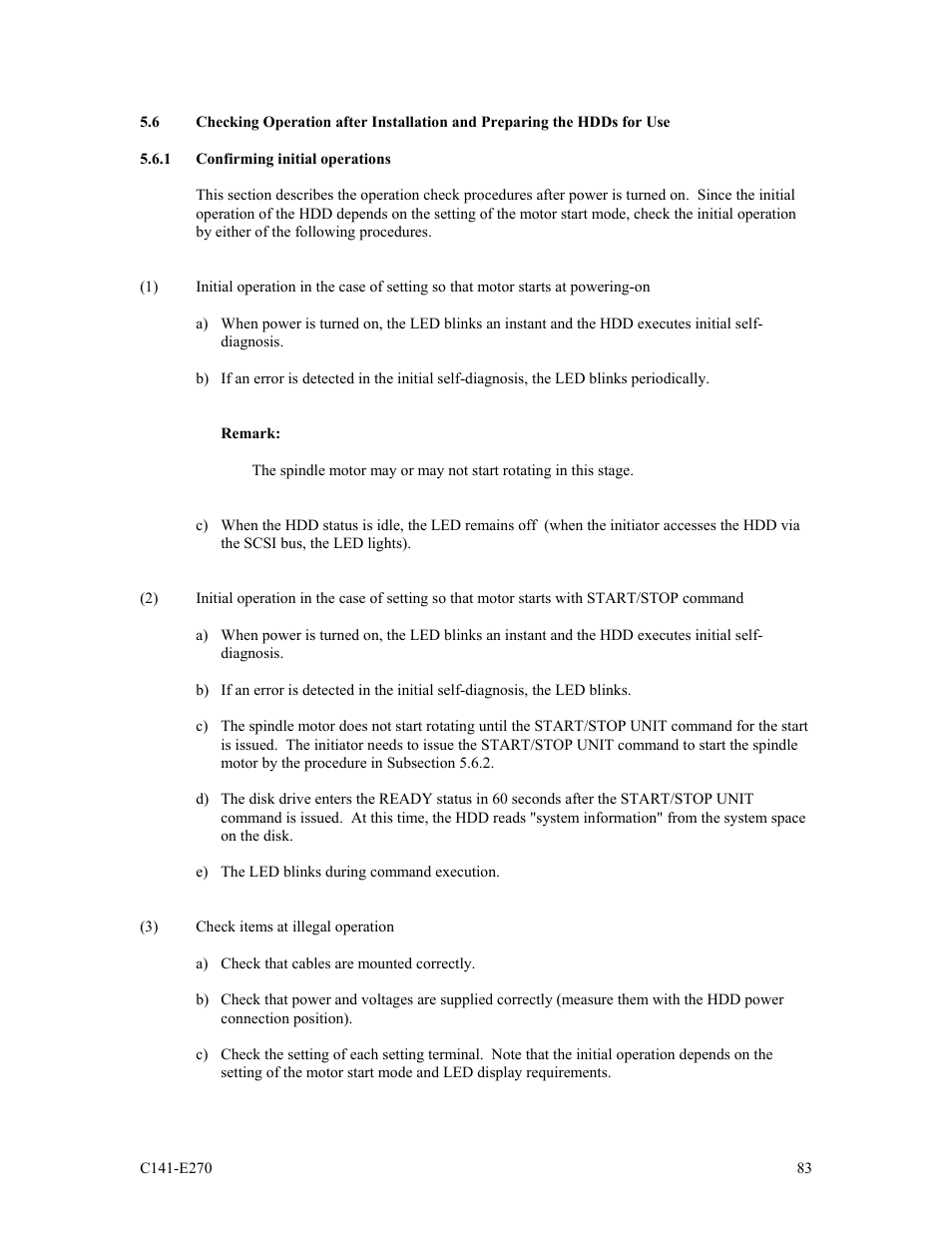 1 confirming initial operations | FUJITSU MBA3073NP User Manual | Page 87 / 138