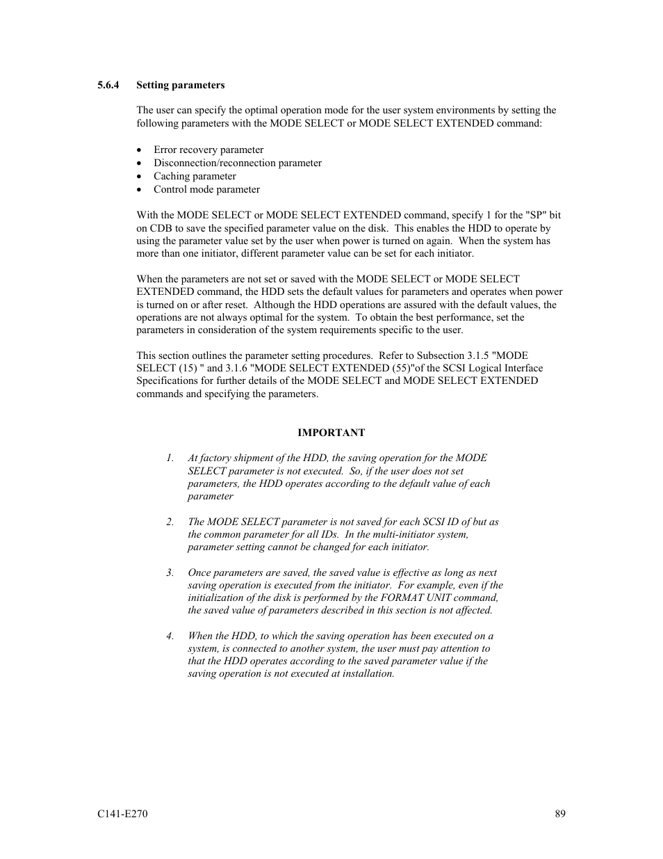 4 setting parameters | FUJITSU MBA3073NP User Manual | Page 93 / 138