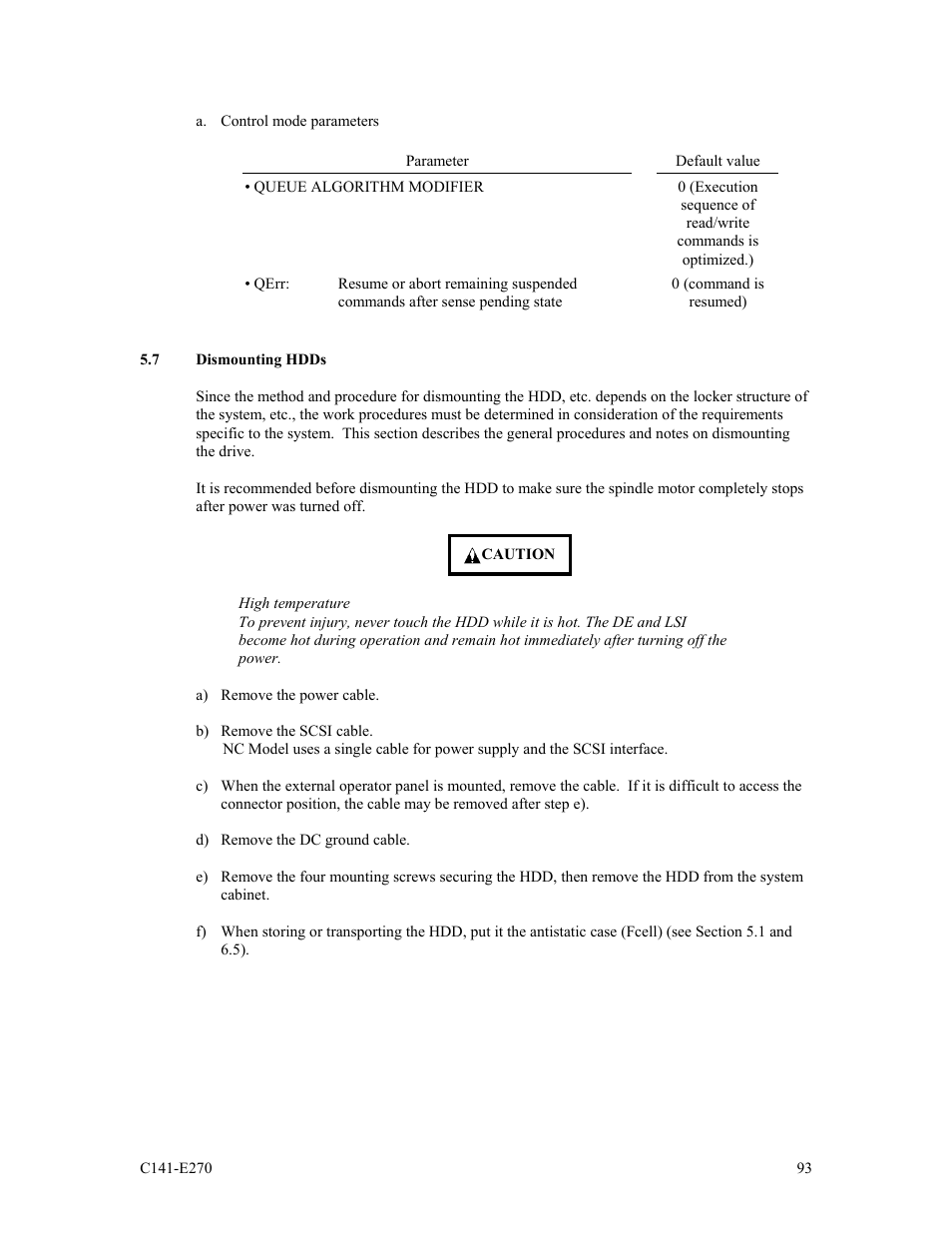 7 dismounting hdds | FUJITSU MBA3073NP User Manual | Page 97 / 138