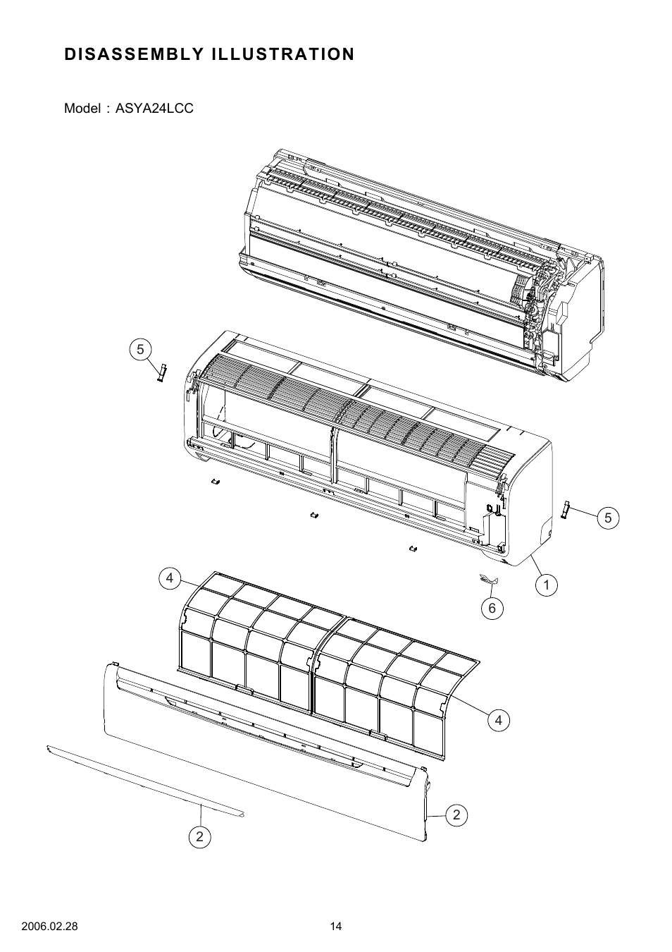 Disassembly illustration | FUJITSU AOYR24LCC User Manual | Page 15 / 24