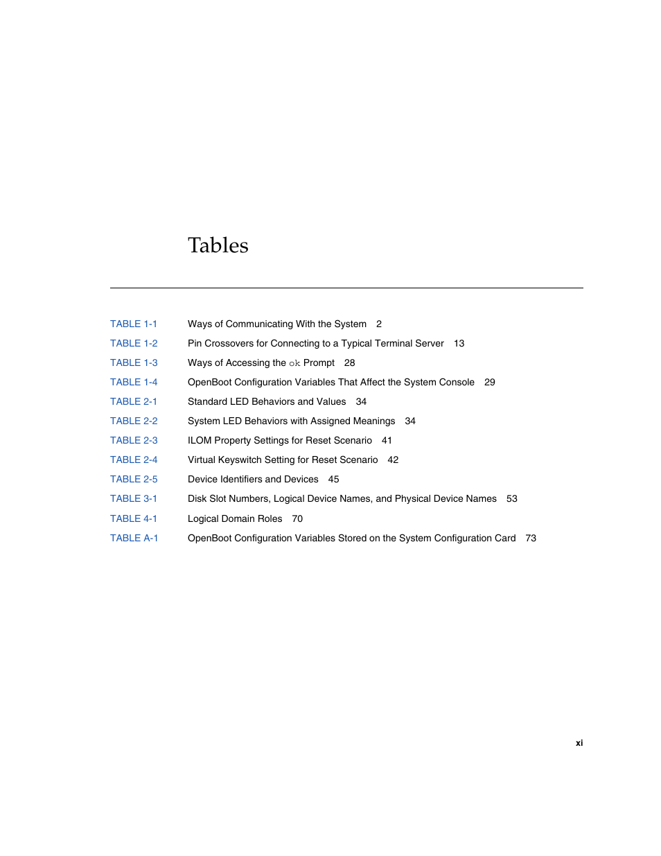 Tables | FUJITSU T5140 User Manual | Page 13 / 102