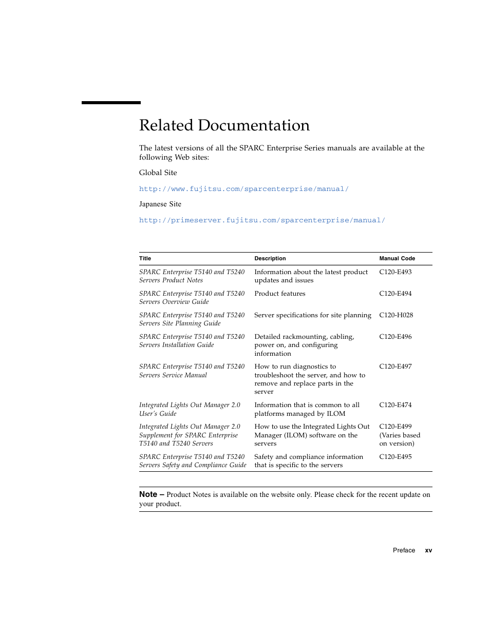 Related documentation | FUJITSU T5140 User Manual | Page 17 / 102
