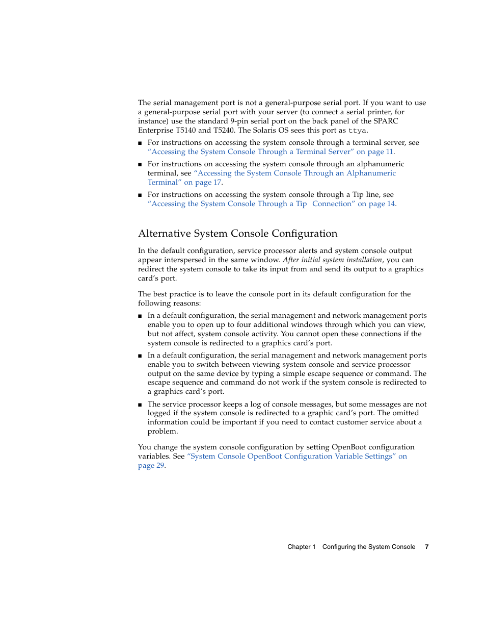 Alternative system console configuration | FUJITSU T5140 User Manual | Page 29 / 102