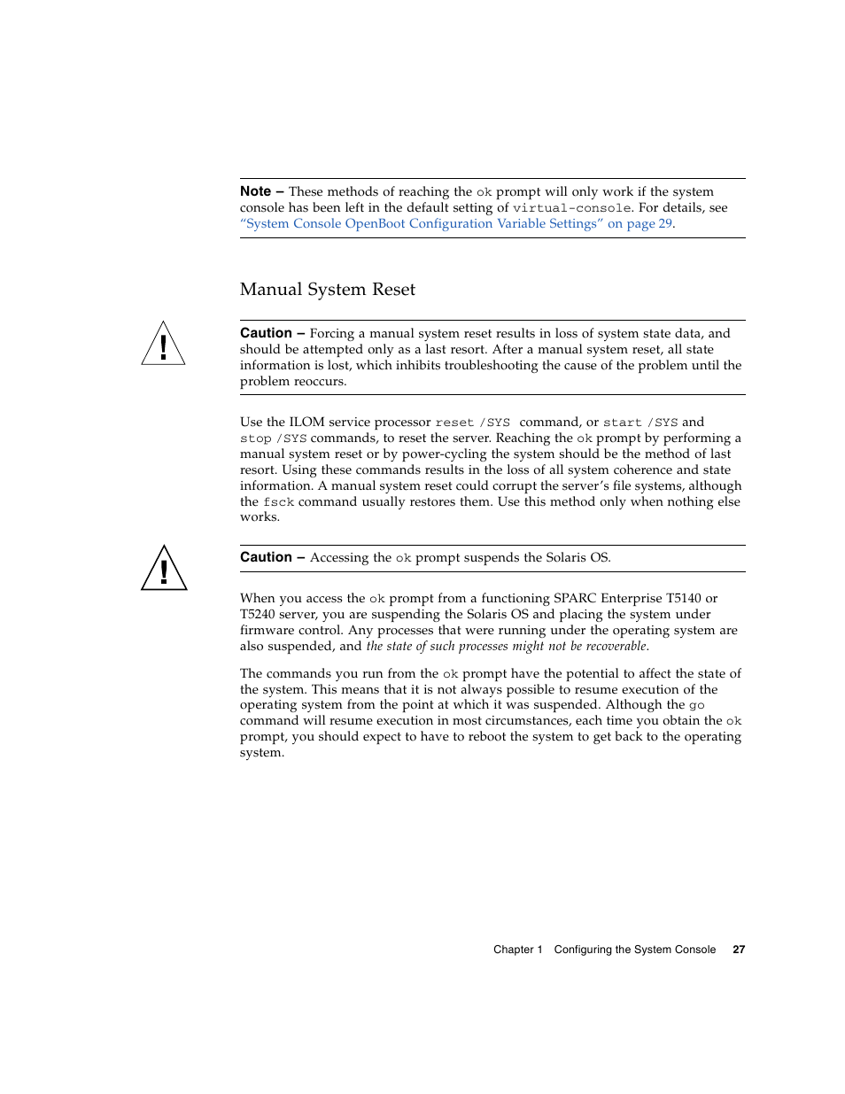 Manual system reset | FUJITSU T5140 User Manual | Page 49 / 102