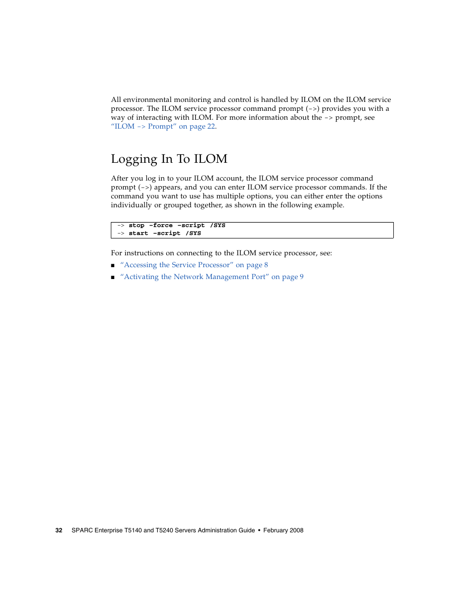 Logging in to ilom | FUJITSU T5140 User Manual | Page 54 / 102