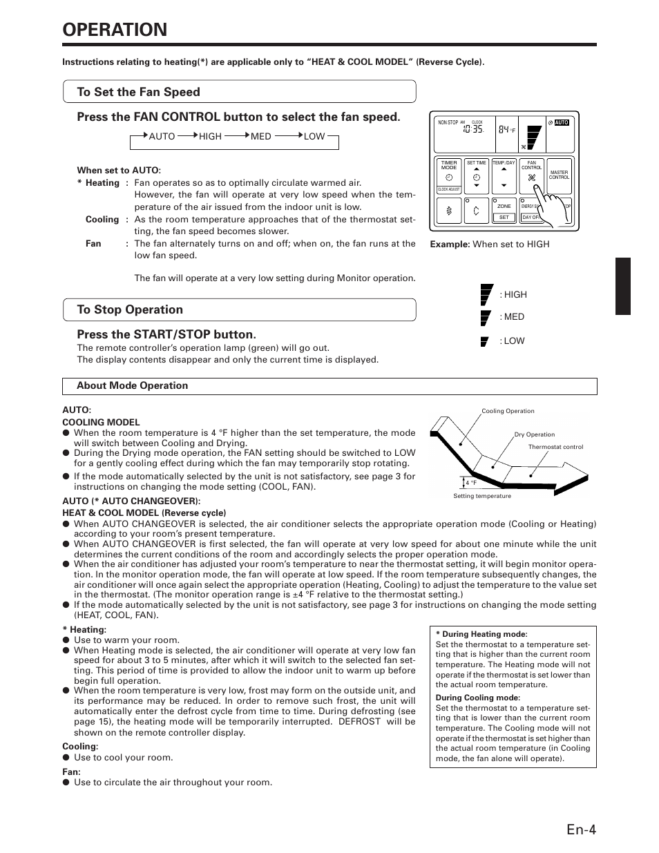 Operation, En-4 | FUJITSU AOU36RC User Manual | Page 5 / 19