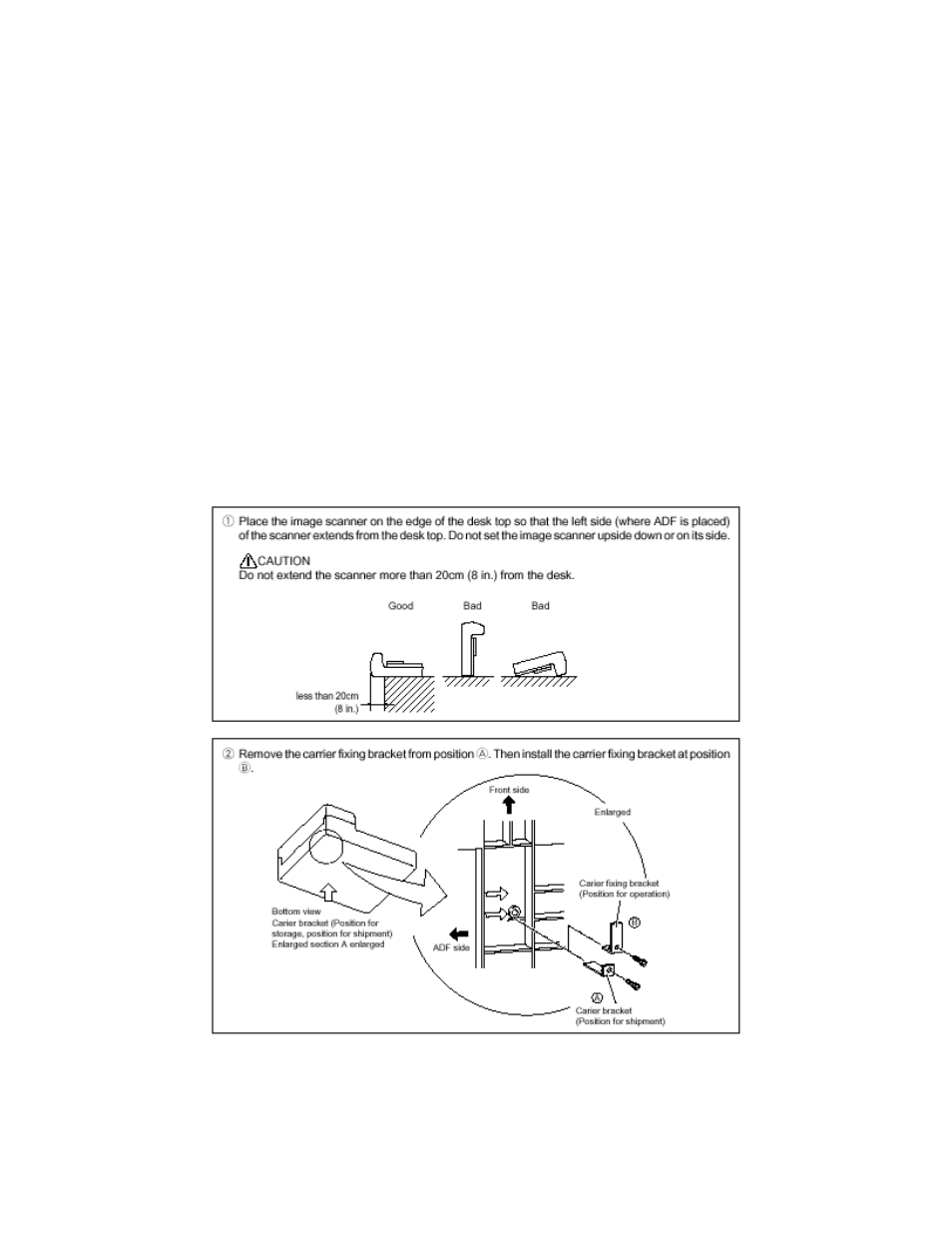 Step e: unlocking the shipping lock | FUJITSU FI-4120C\C2 User Manual | Page 5 / 7