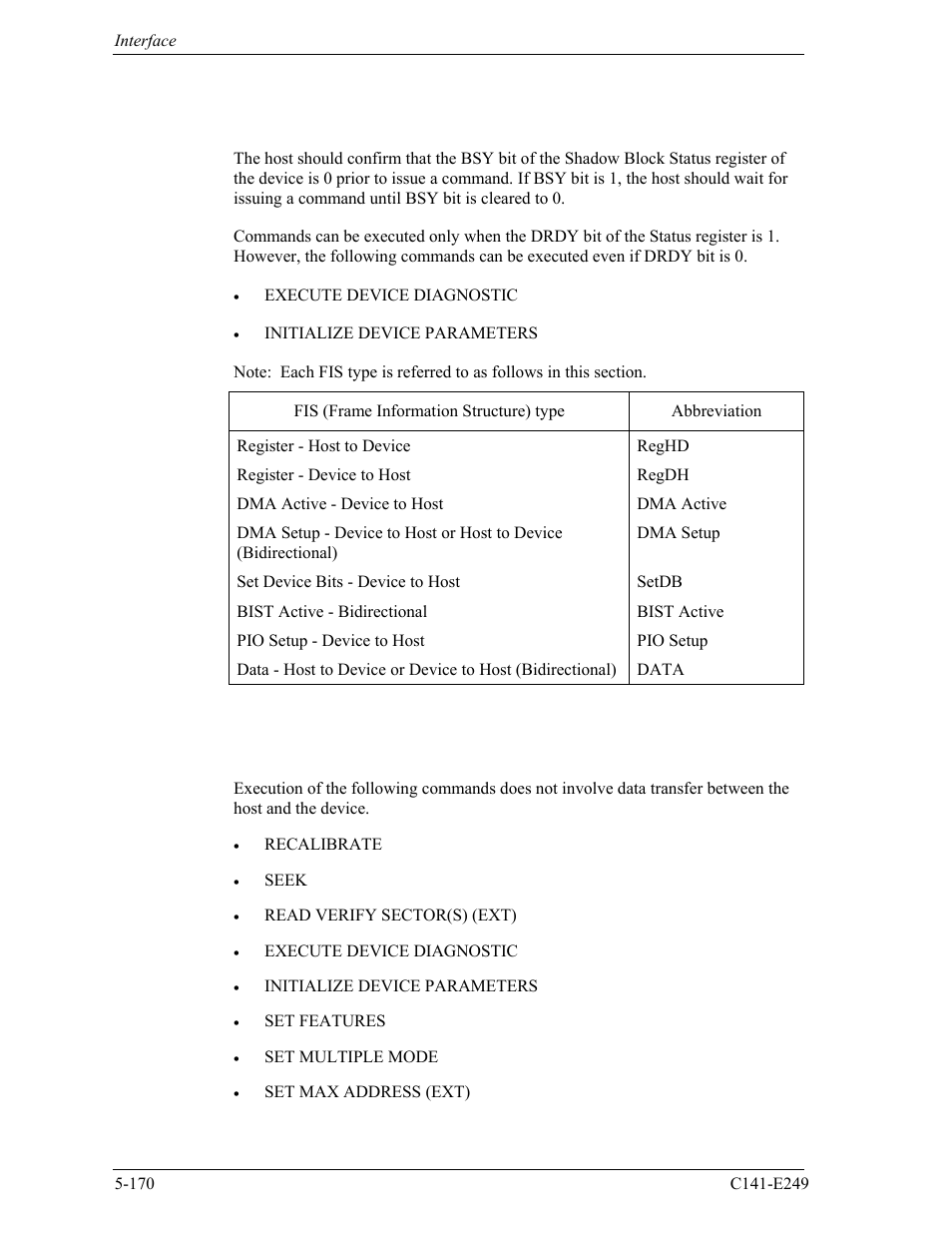 4 command protocol, 1 non-data command protocol | FUJITSU MHW2120BS User Manual | Page 244 / 296