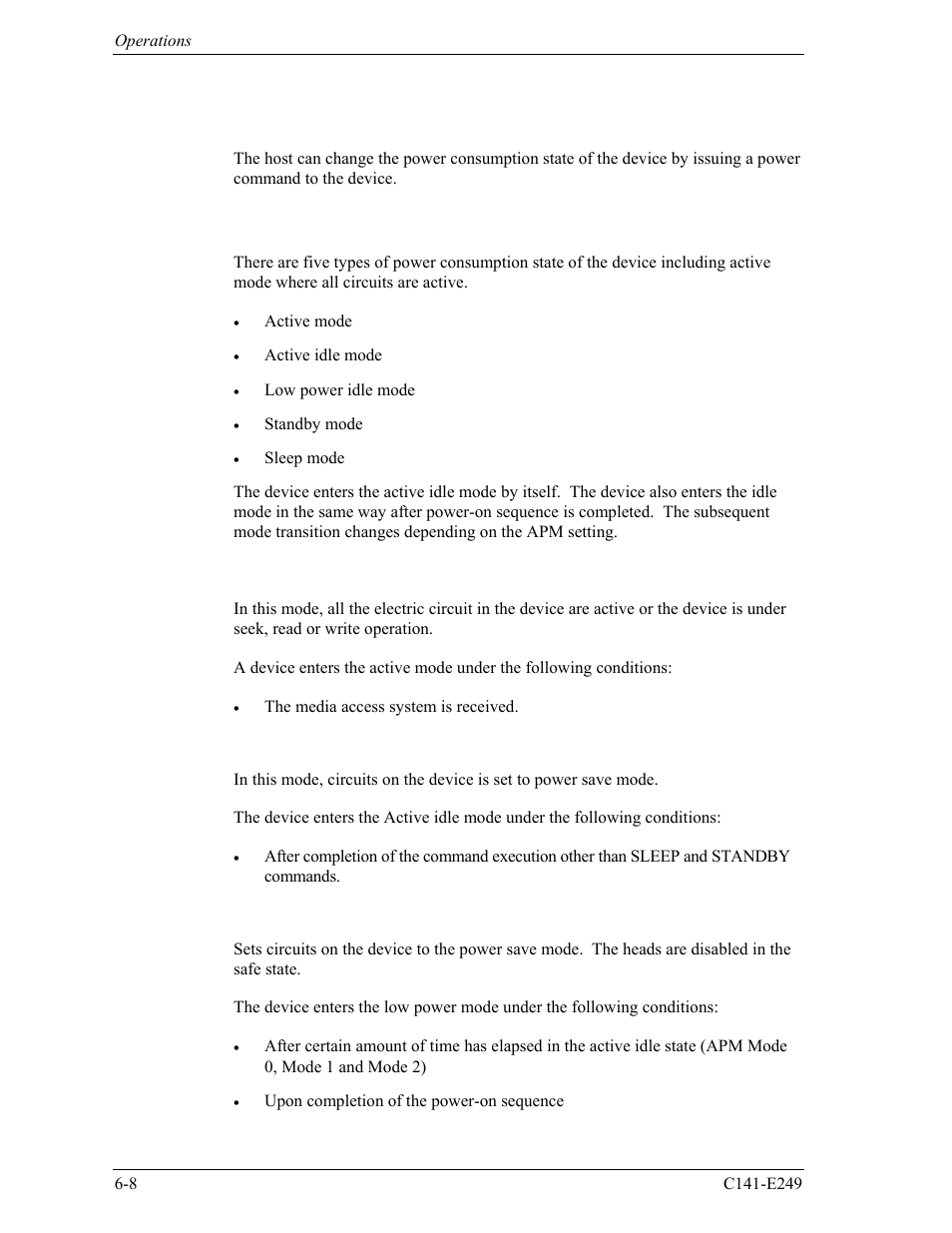 2 power save, 1 power save mode | FUJITSU MHW2120BS User Manual | Page 264 / 296