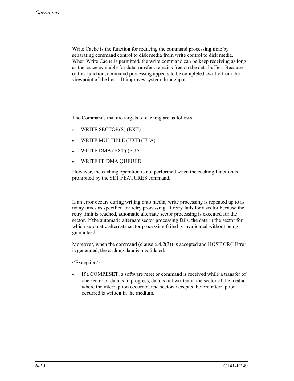 5 write cache, 1 cache operation | FUJITSU MHW2120BS User Manual | Page 276 / 296