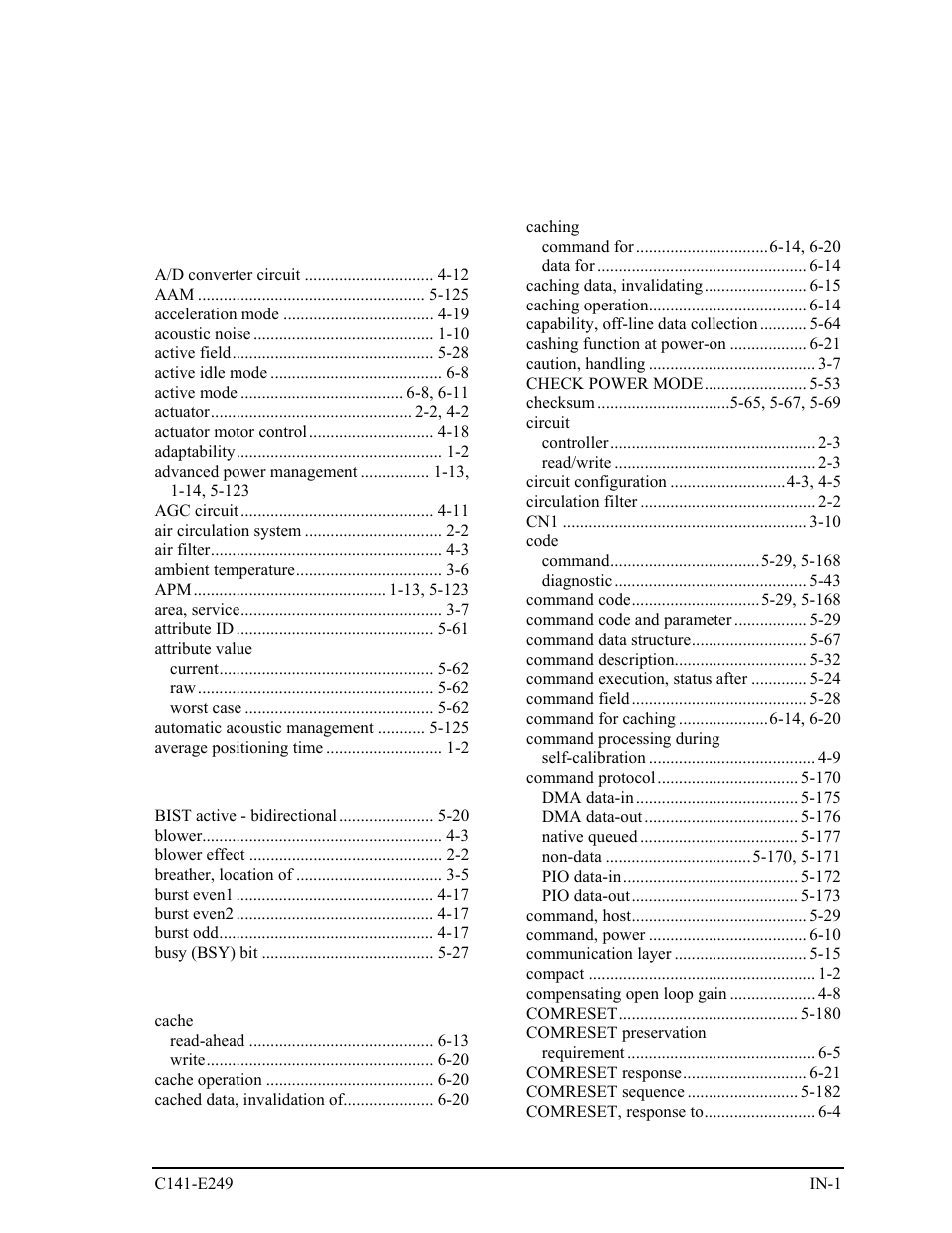 Index | FUJITSU MHW2120BS User Manual | Page 285 / 296