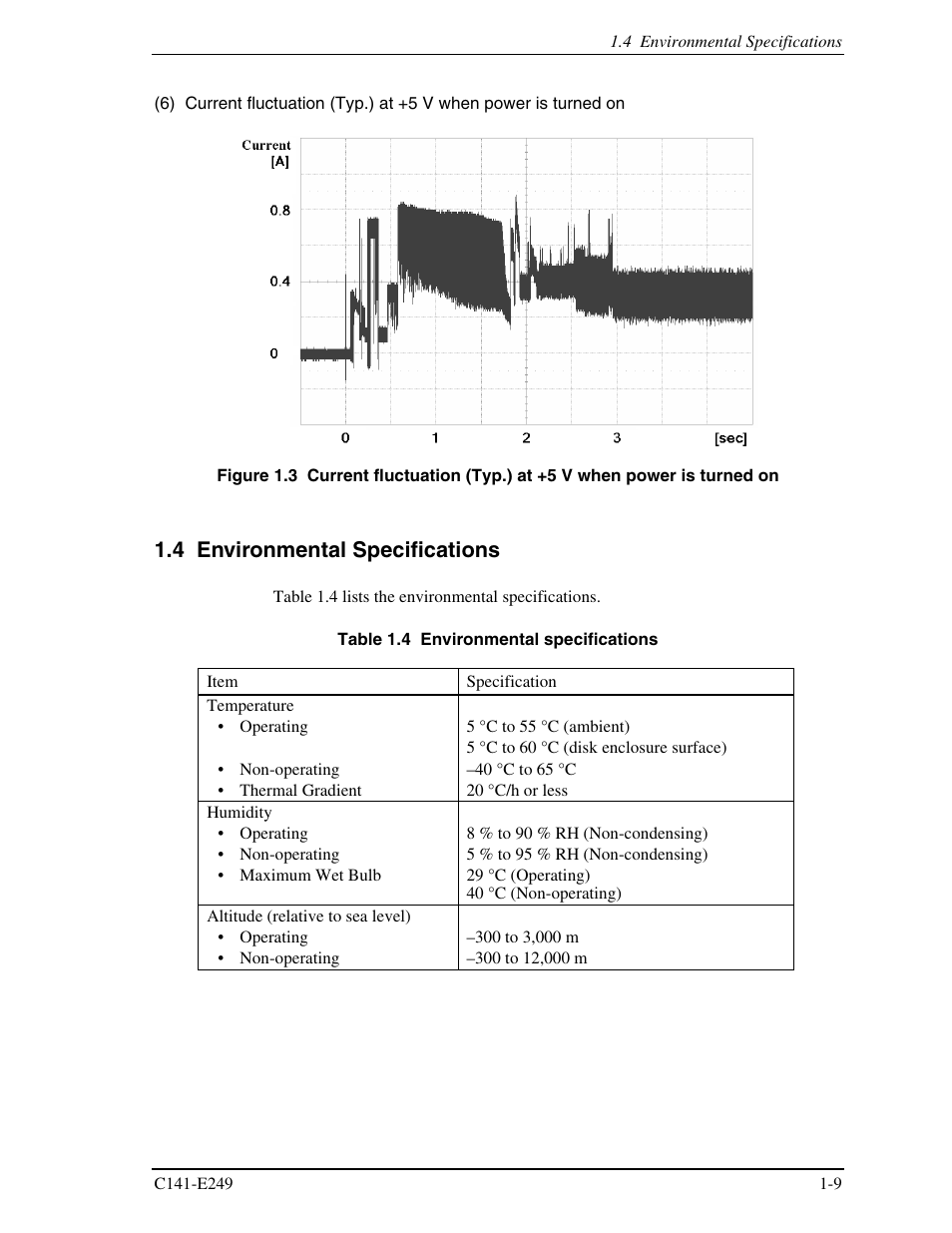 4 environmental specifications | FUJITSU MHW2120BS User Manual | Page 31 / 296