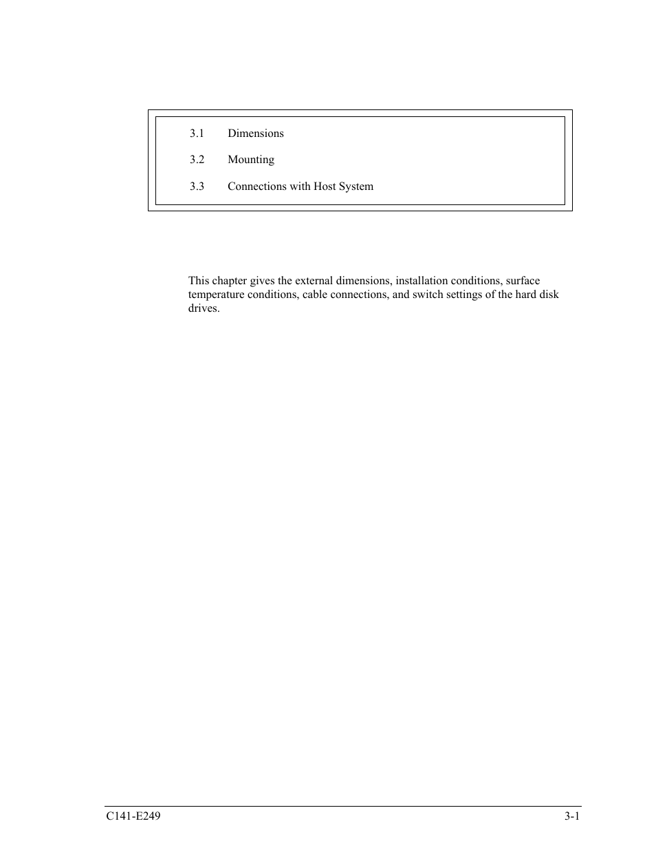 Chapter 3 installation conditions | FUJITSU MHW2120BS User Manual | Page 43 / 296