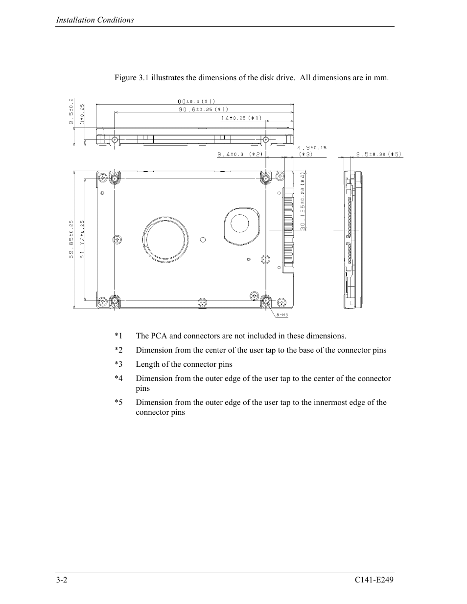1 dimensions | FUJITSU MHW2120BS User Manual | Page 44 / 296