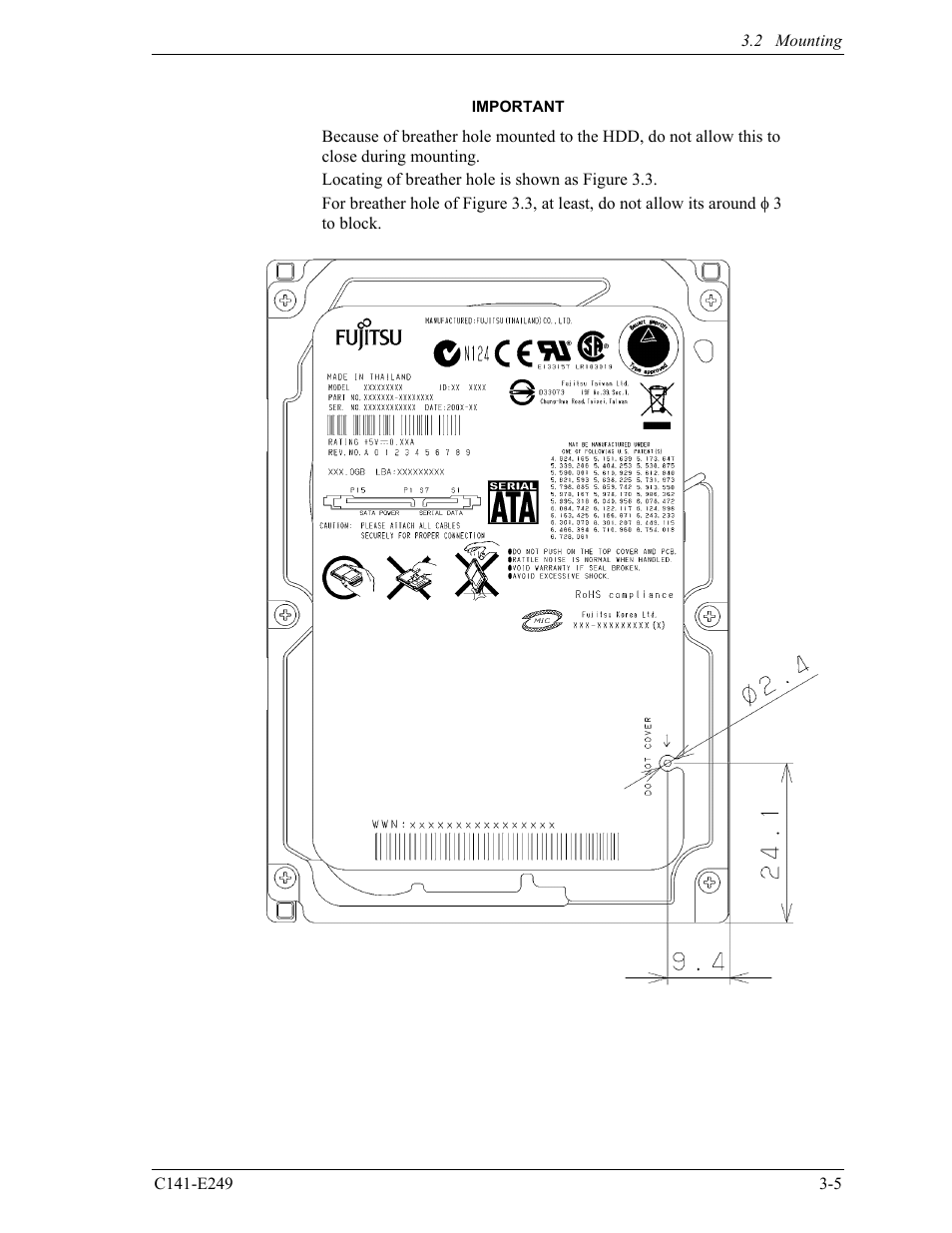 FUJITSU MHW2120BS User Manual | Page 47 / 296