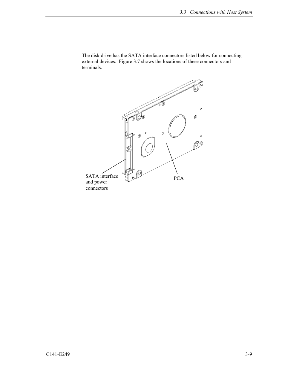 3 connections with host system, 1 device connector | FUJITSU MHW2120BS User Manual | Page 51 / 296