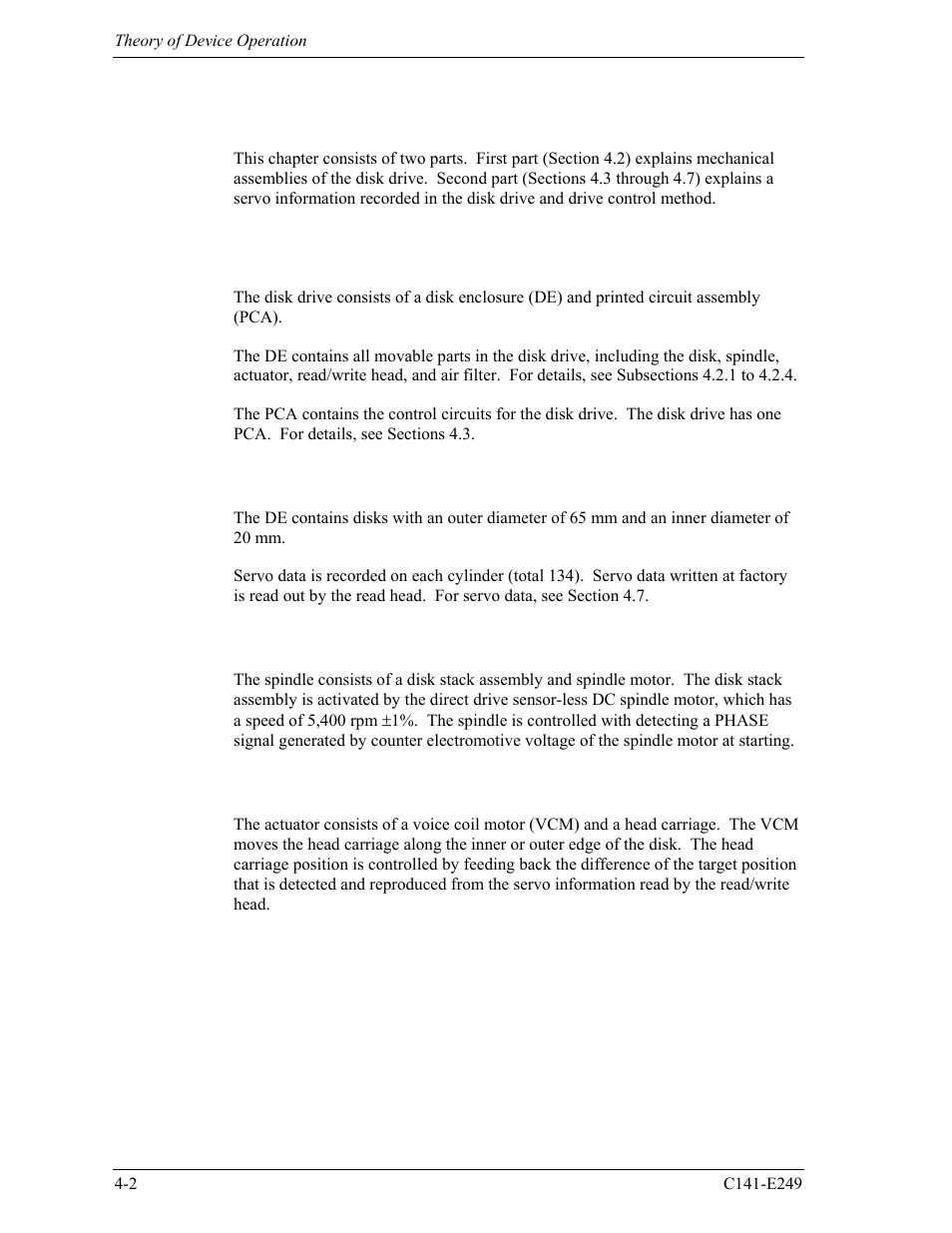 1 outline, 2 subassemblies, 1 disk | 2 spindle, 3 actuator | FUJITSU MHW2120BS User Manual | Page 56 / 296