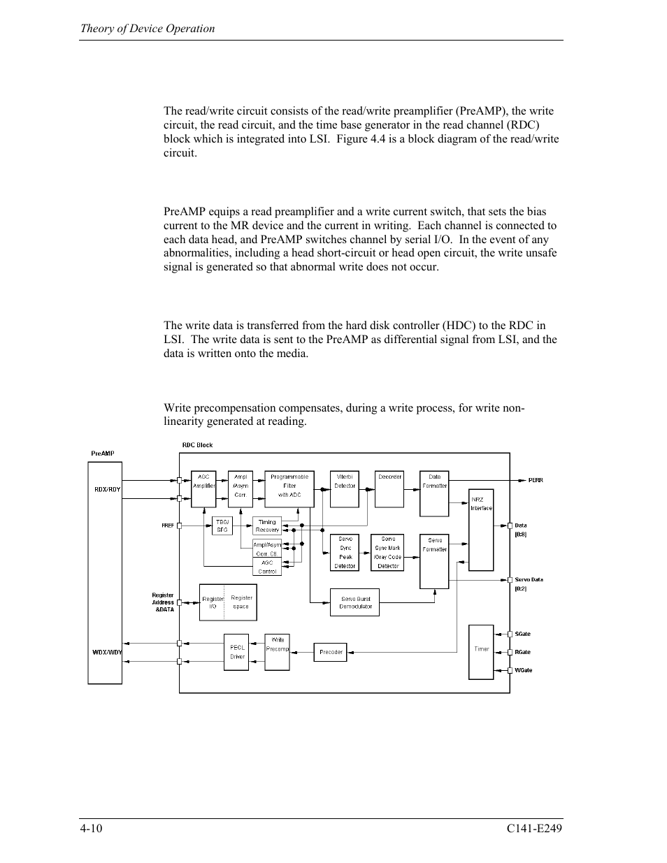 6 read/write circuit, 1 read/write preamplifier (preamp), 2 write circuit | FUJITSU MHW2120BS User Manual | Page 64 / 296