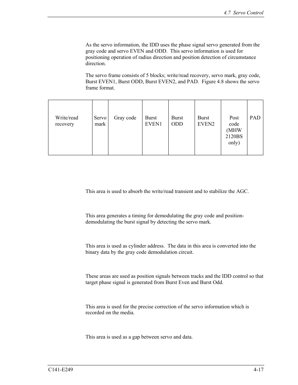 3 servo frame format | FUJITSU MHW2120BS User Manual | Page 71 / 296