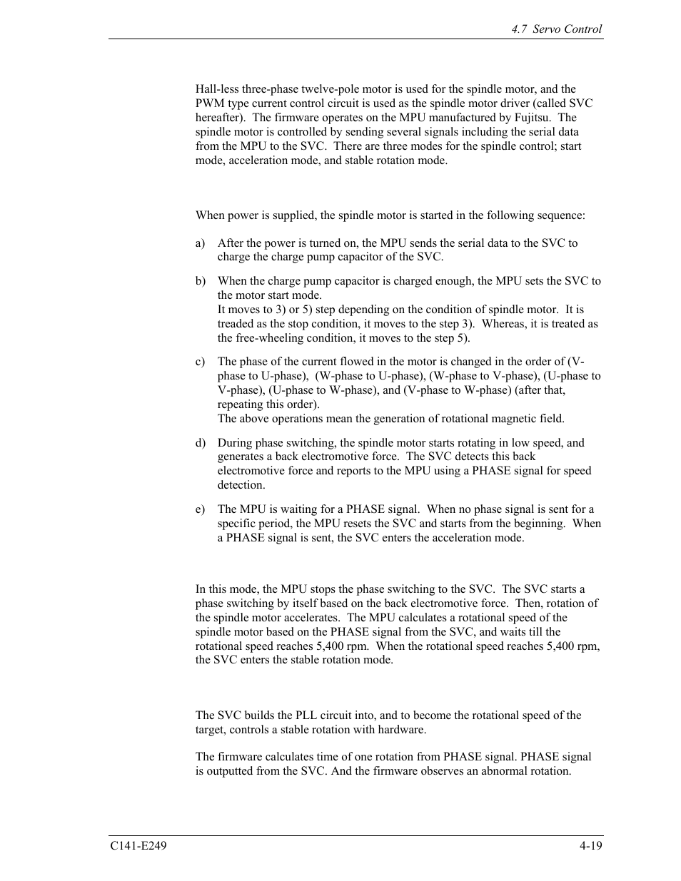 5 spindle motor control | FUJITSU MHW2120BS User Manual | Page 73 / 296
